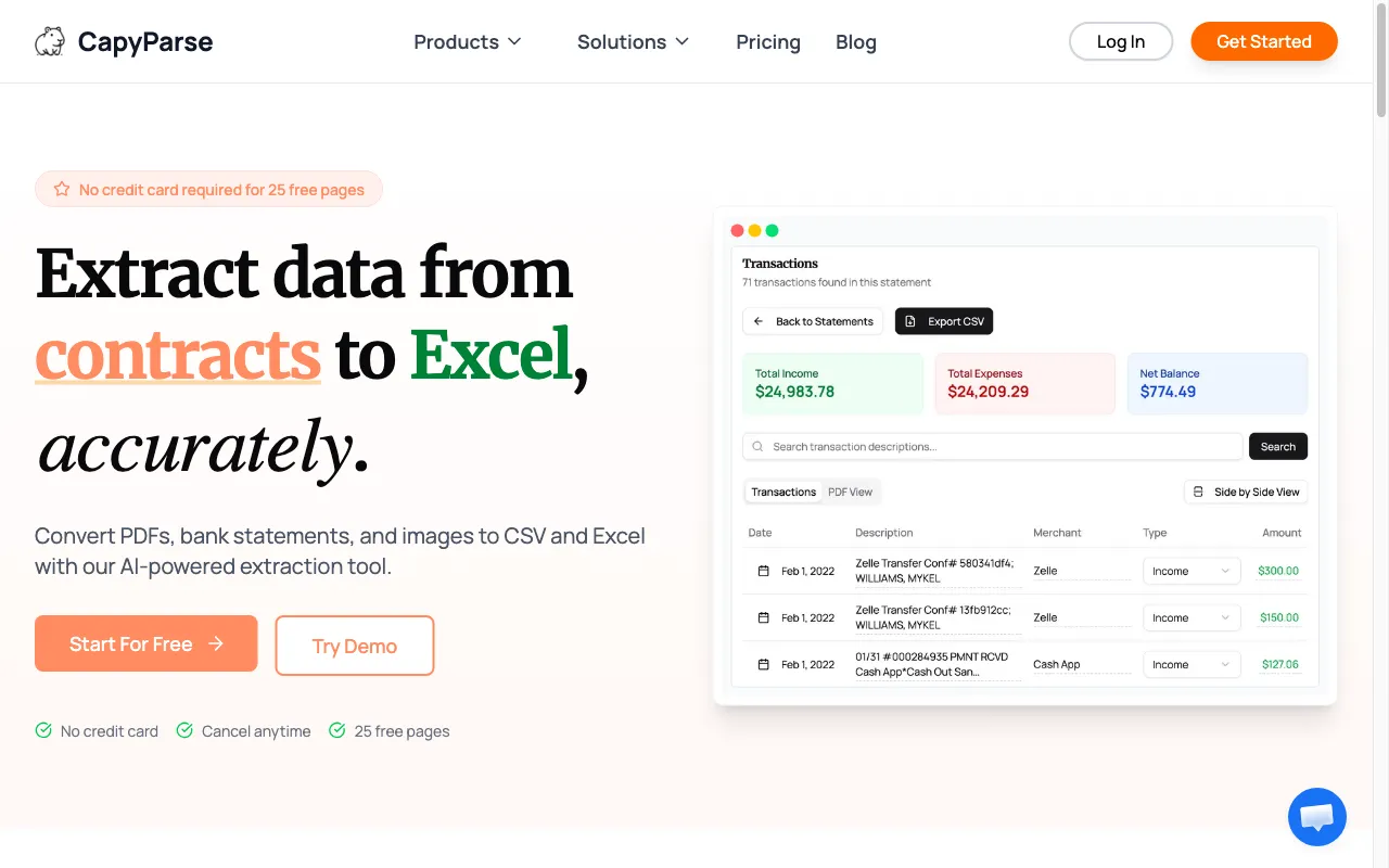 CapyParse — preview screenshot