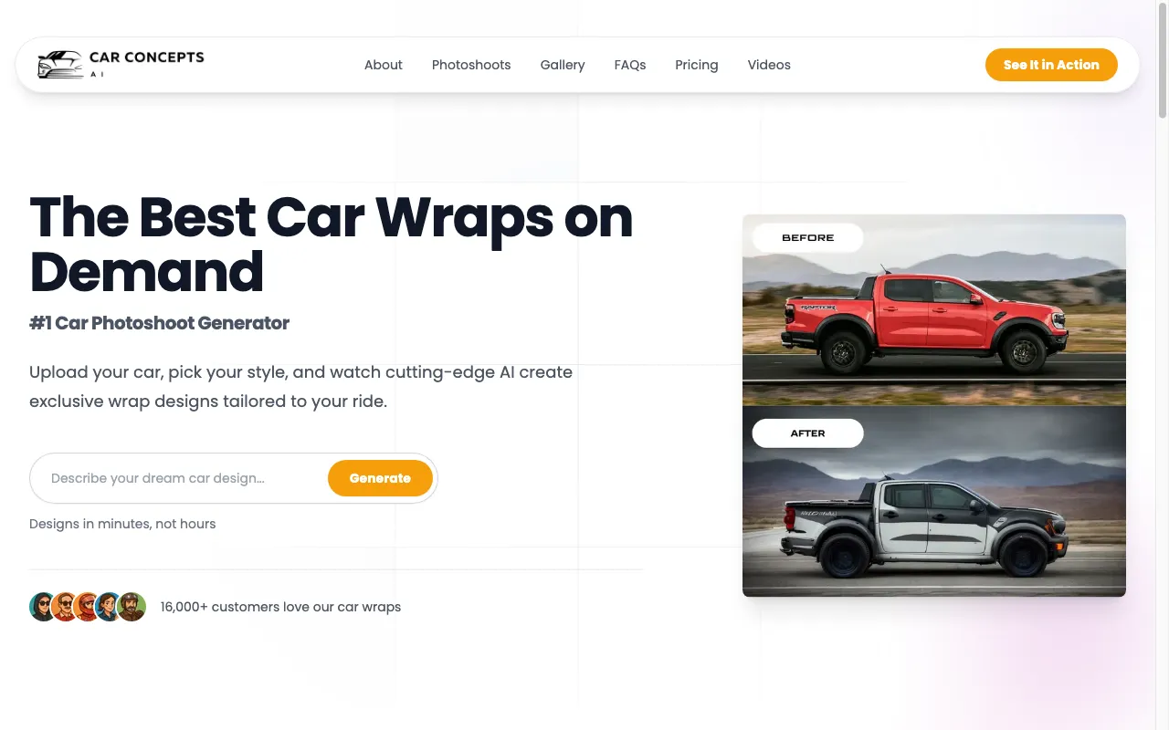 Car Concepts AI (BETA) — preview screenshot