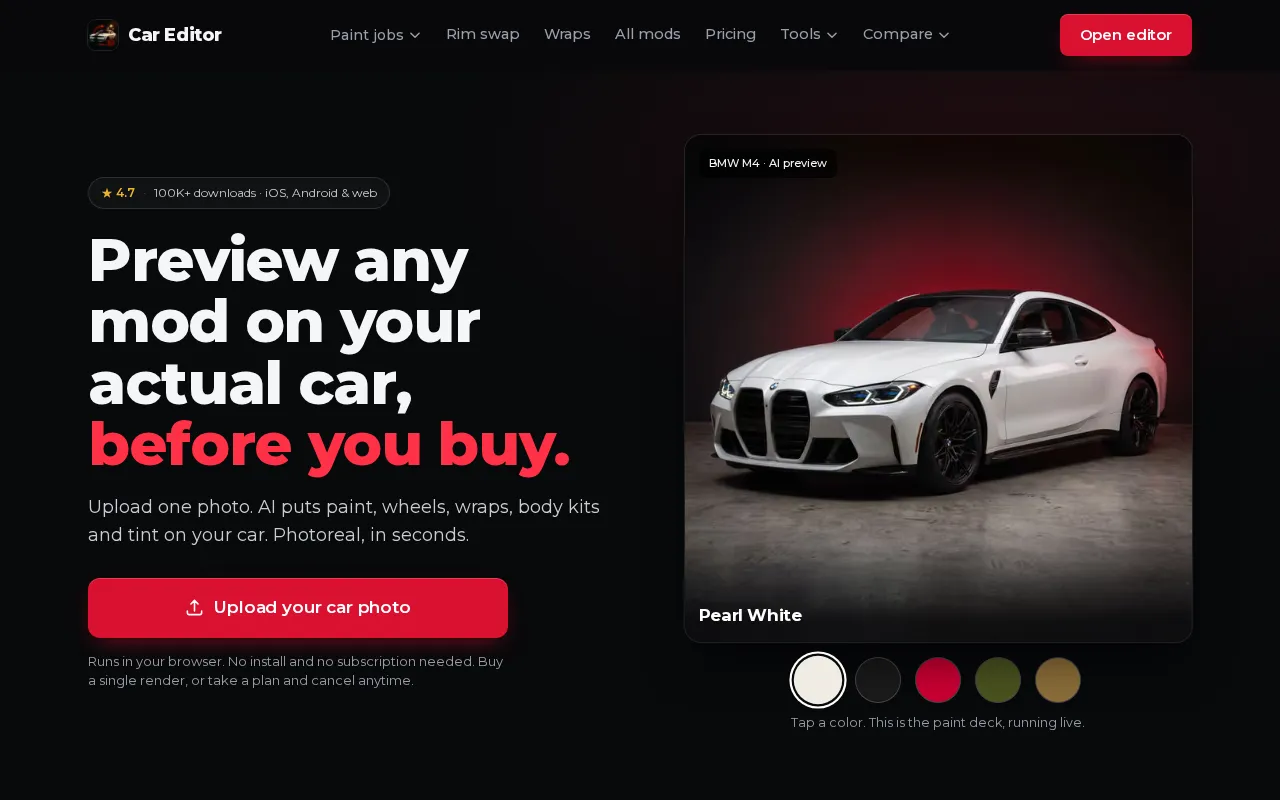 Car Editor — preview screenshot