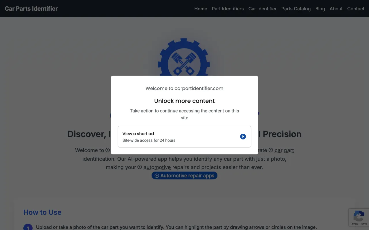 carpartidentifier.com — preview screenshot