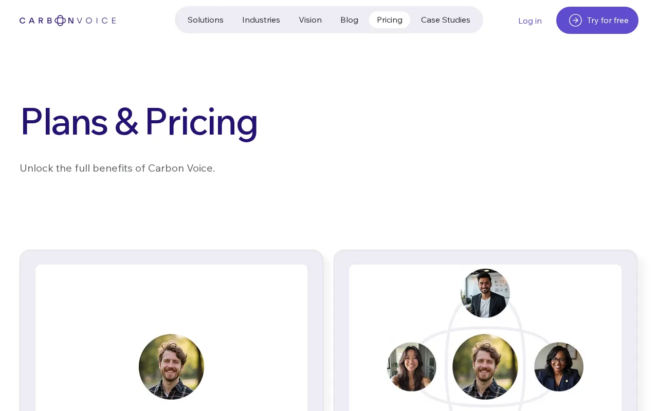 Carbon Voice — pricing page