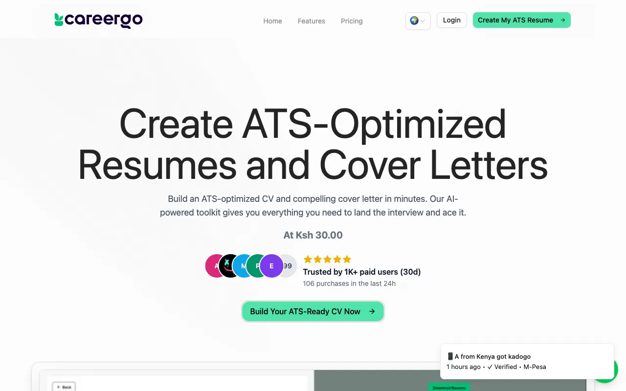 Careergo — pricing page