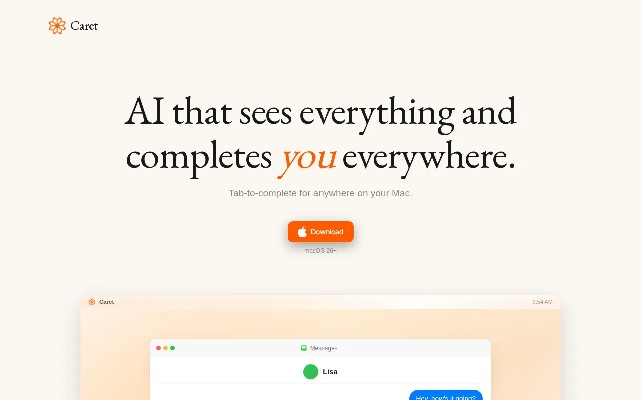 Caret — preview screenshot