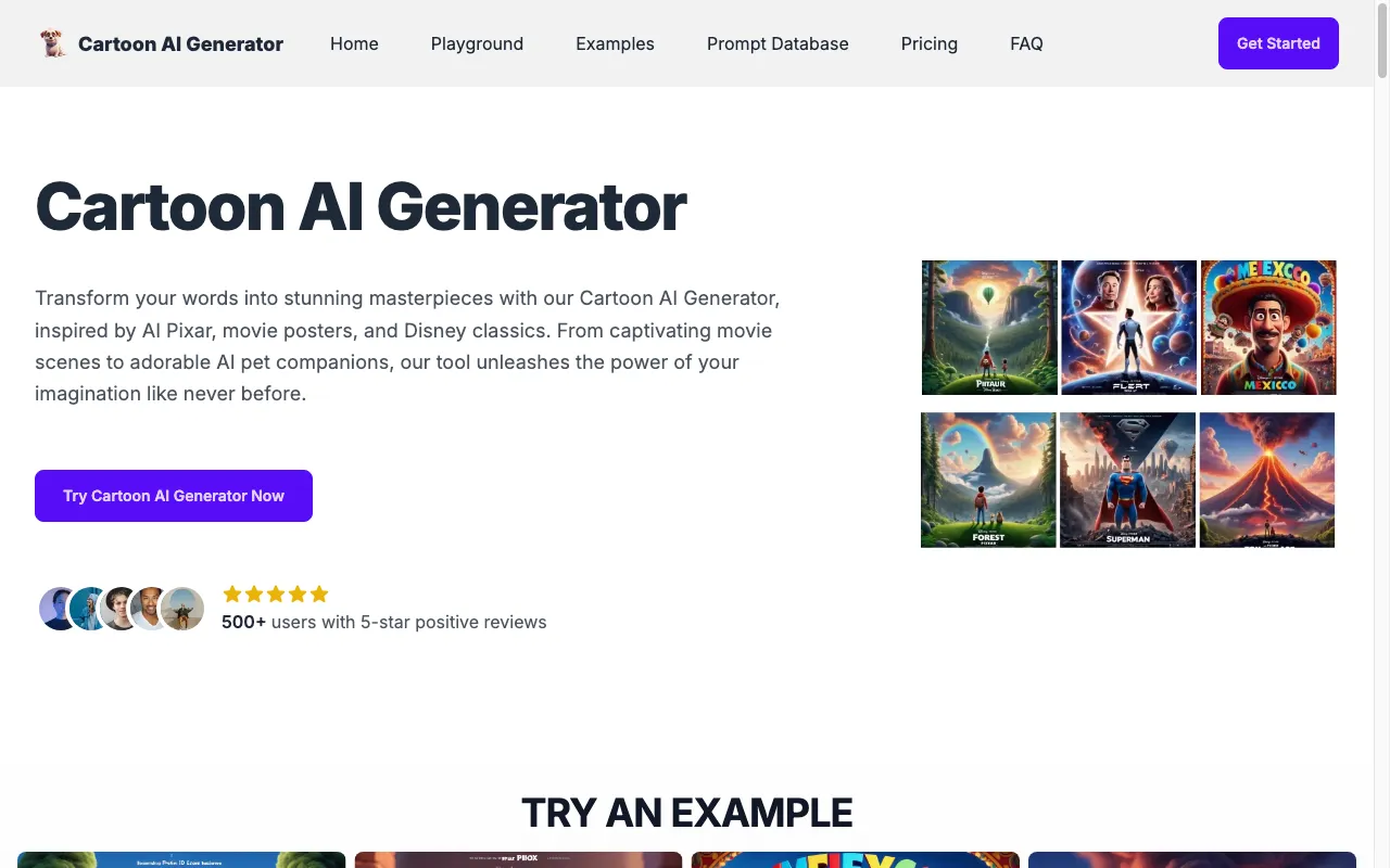 cartoonaigenerator.com — preview screenshot
