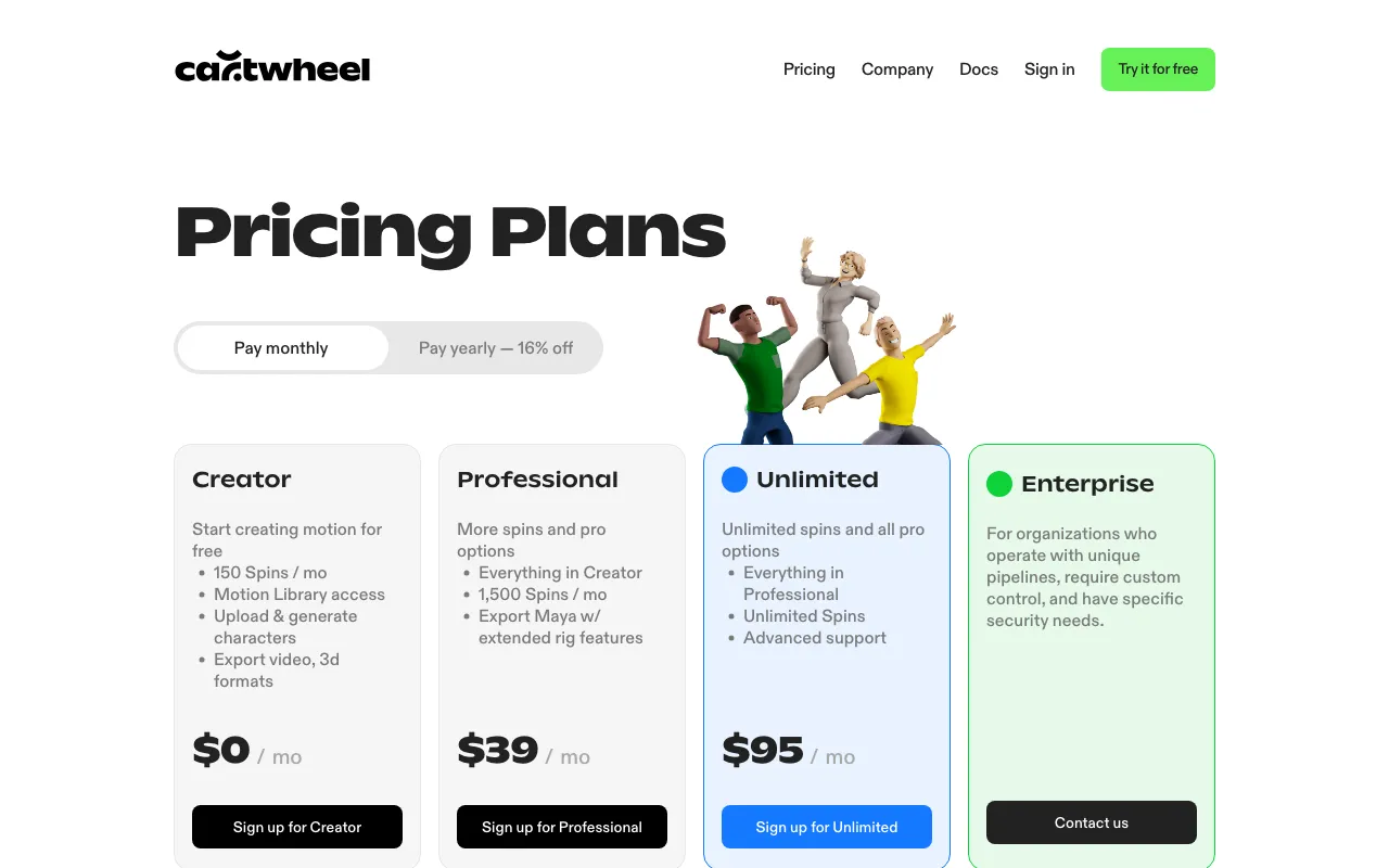Cartwheel — pricing page