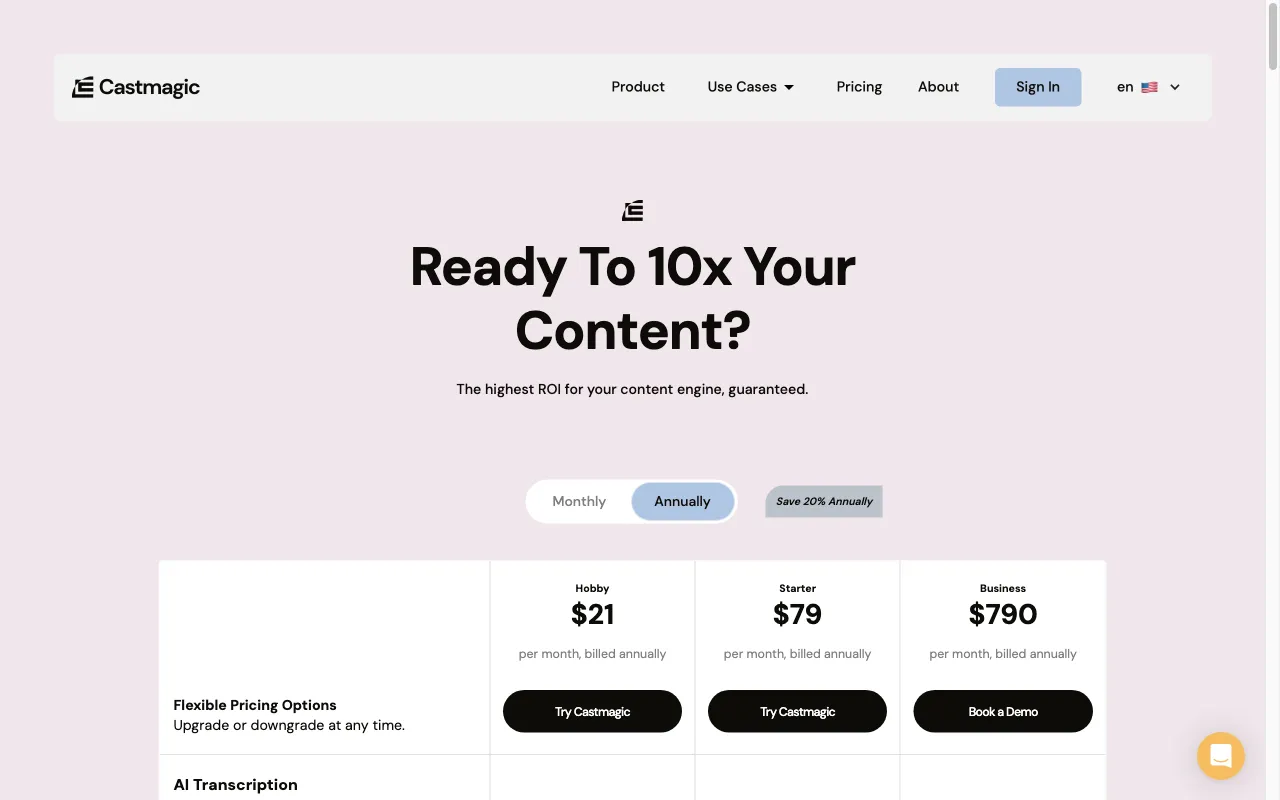Castmagic — pricing page