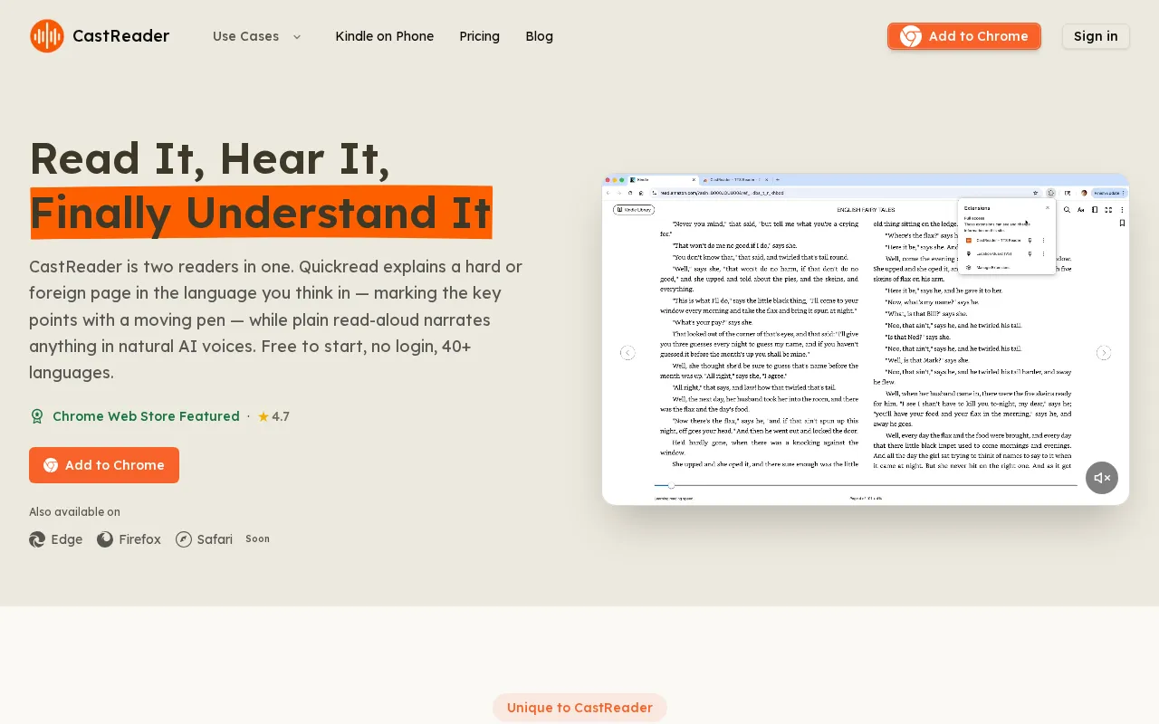 CastReader — preview screenshot