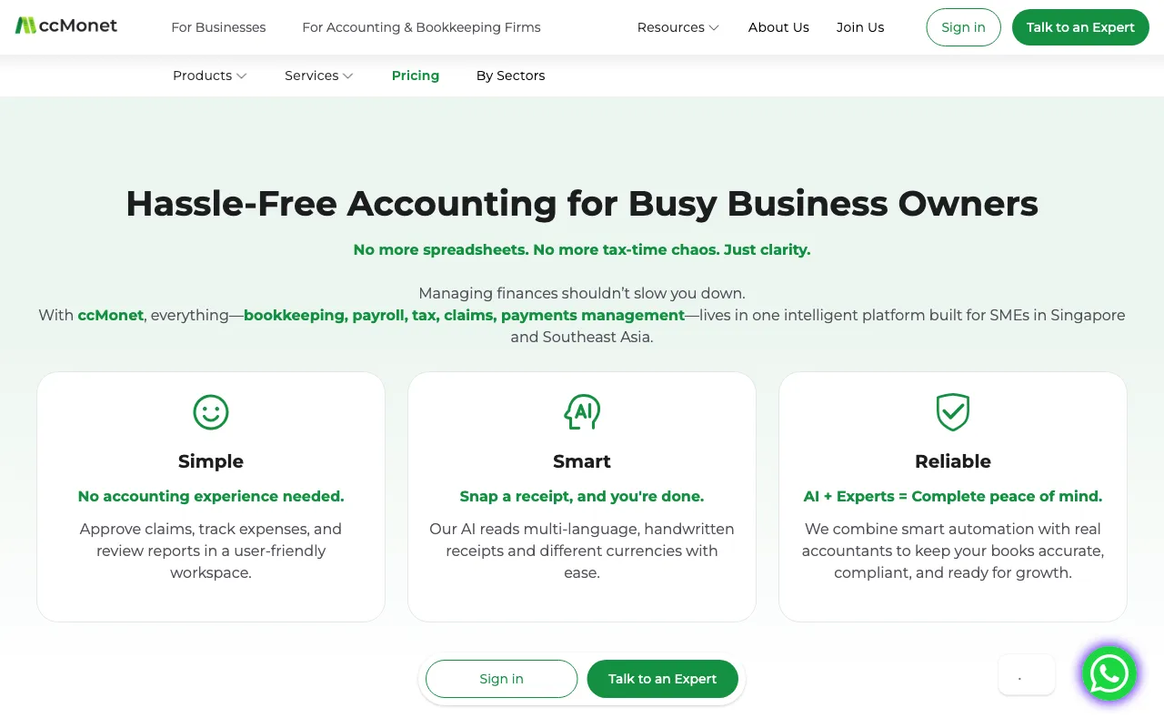 cc:Monet Home — pricing page