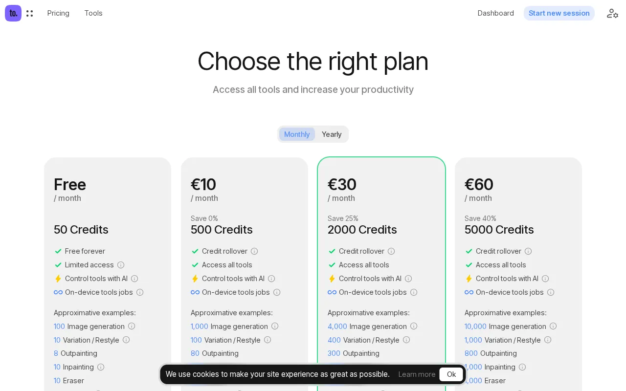 Ceacle tools — pricing page