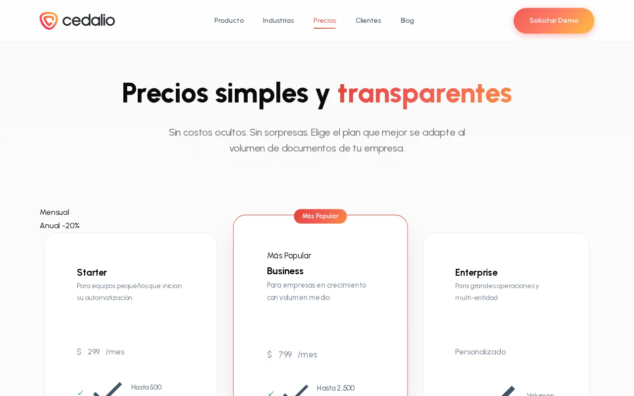 Cedalio — pricing page