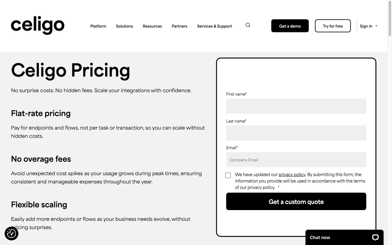 Celigo — pricing page