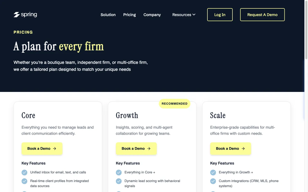 Centerya — pricing page