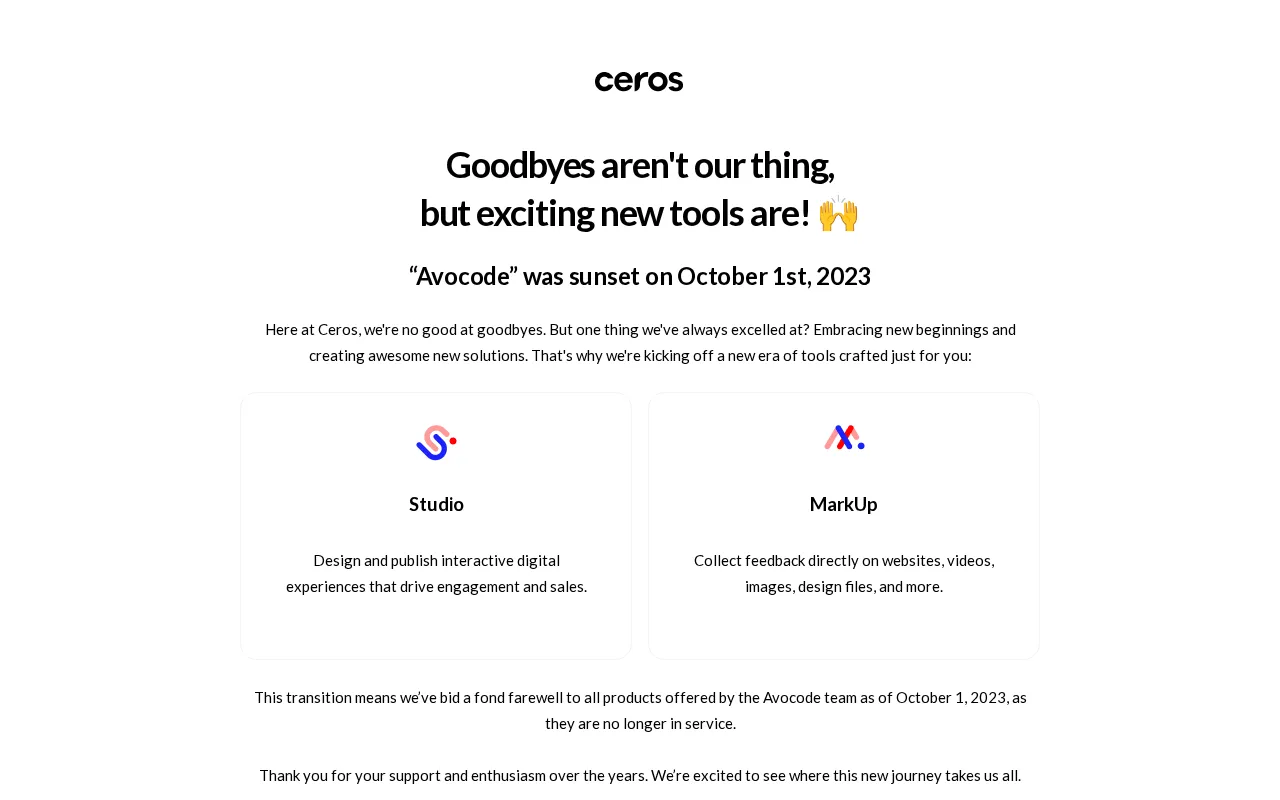 Ceros — pricing page