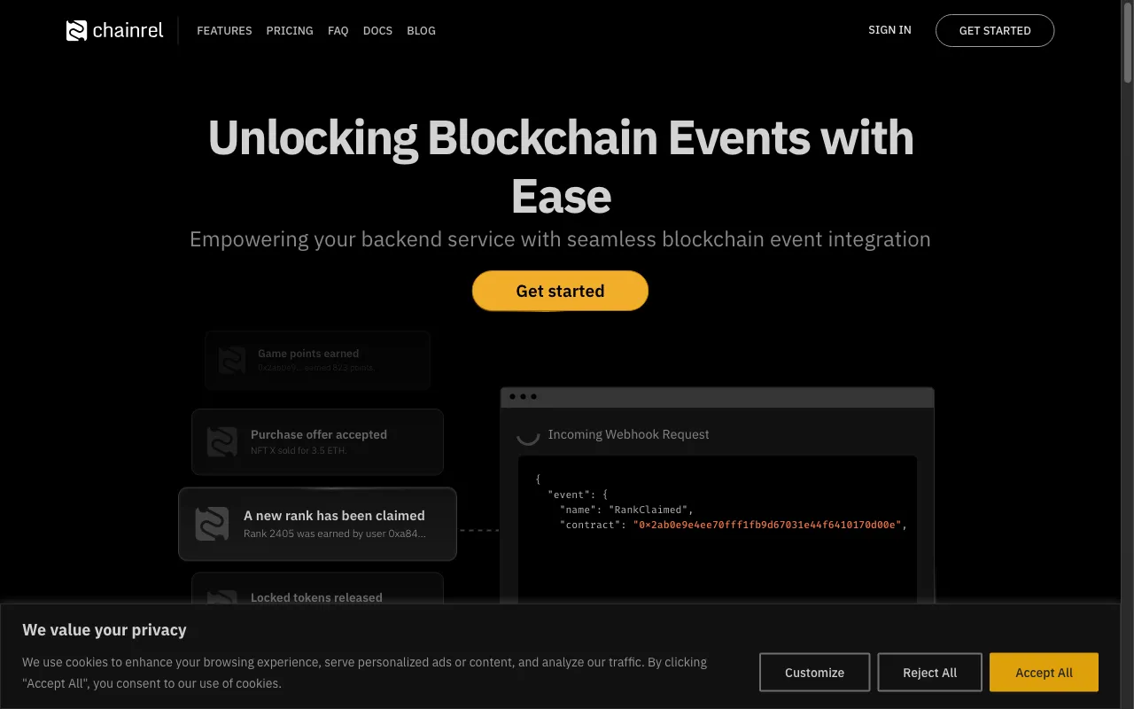 Chainrel — pricing page