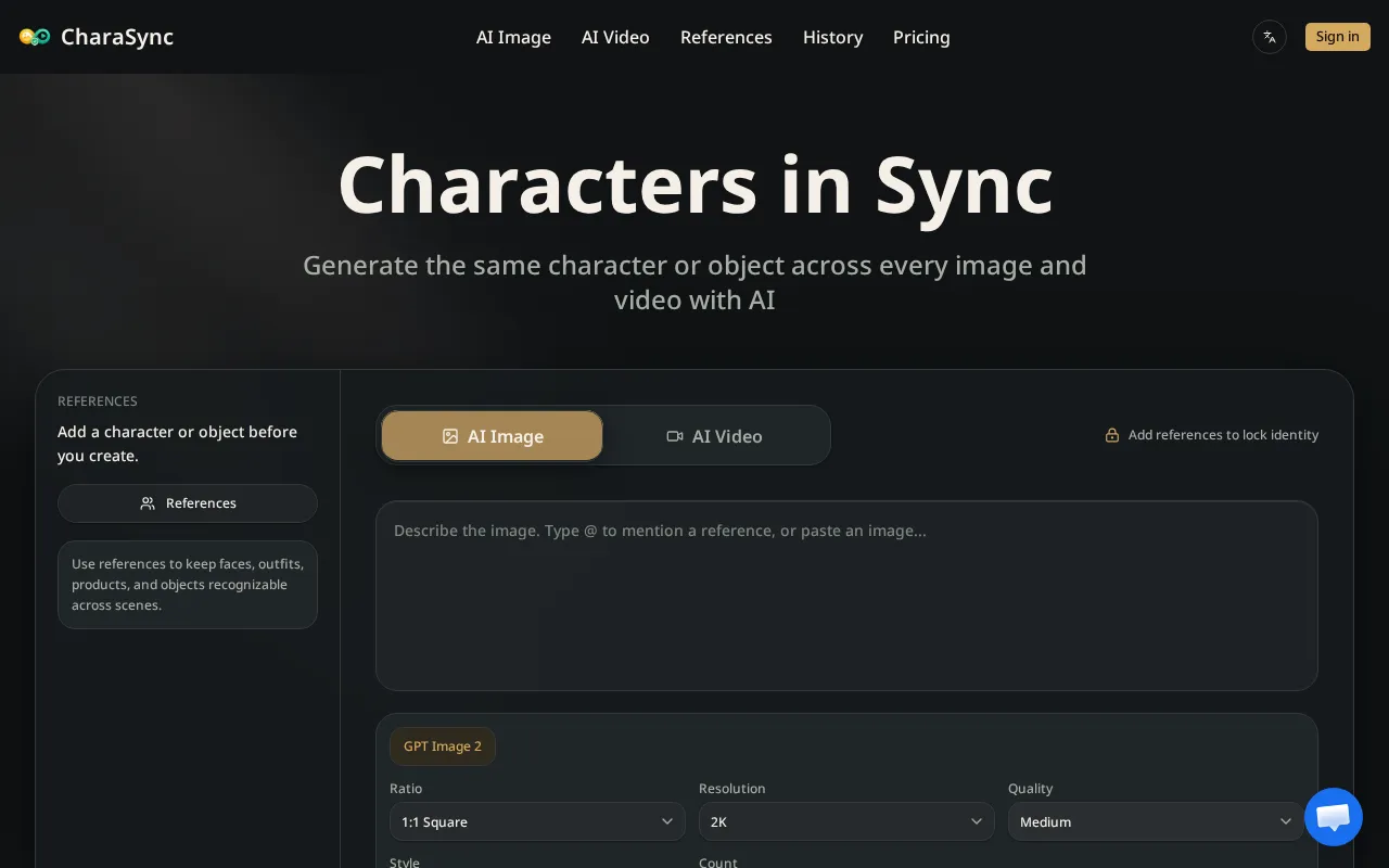 CharaSync — preview screenshot