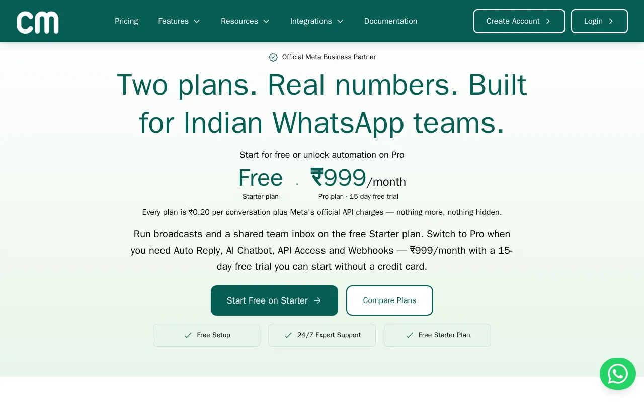 Chat Mitra — pricing page