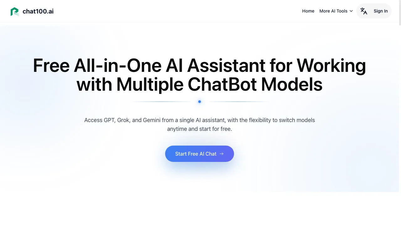 Chat100.ai — preview screenshot