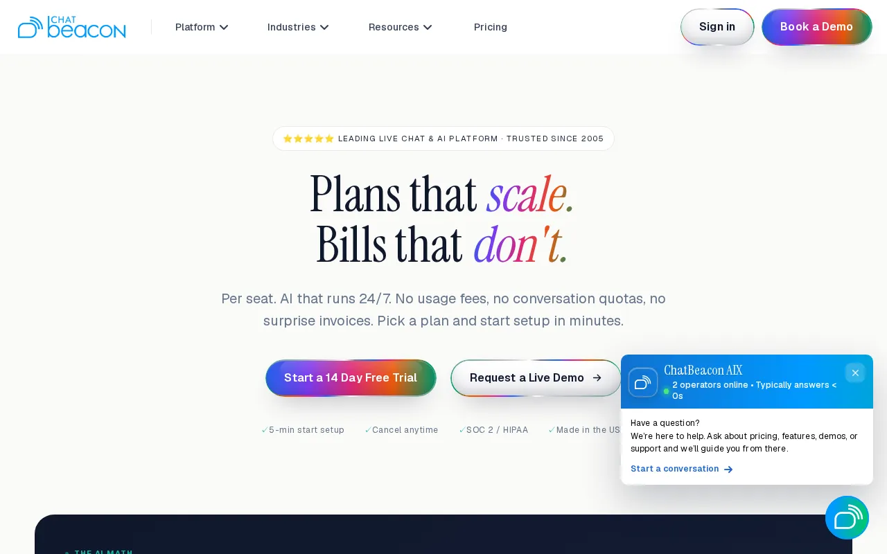 ChatBeacon — pricing page
