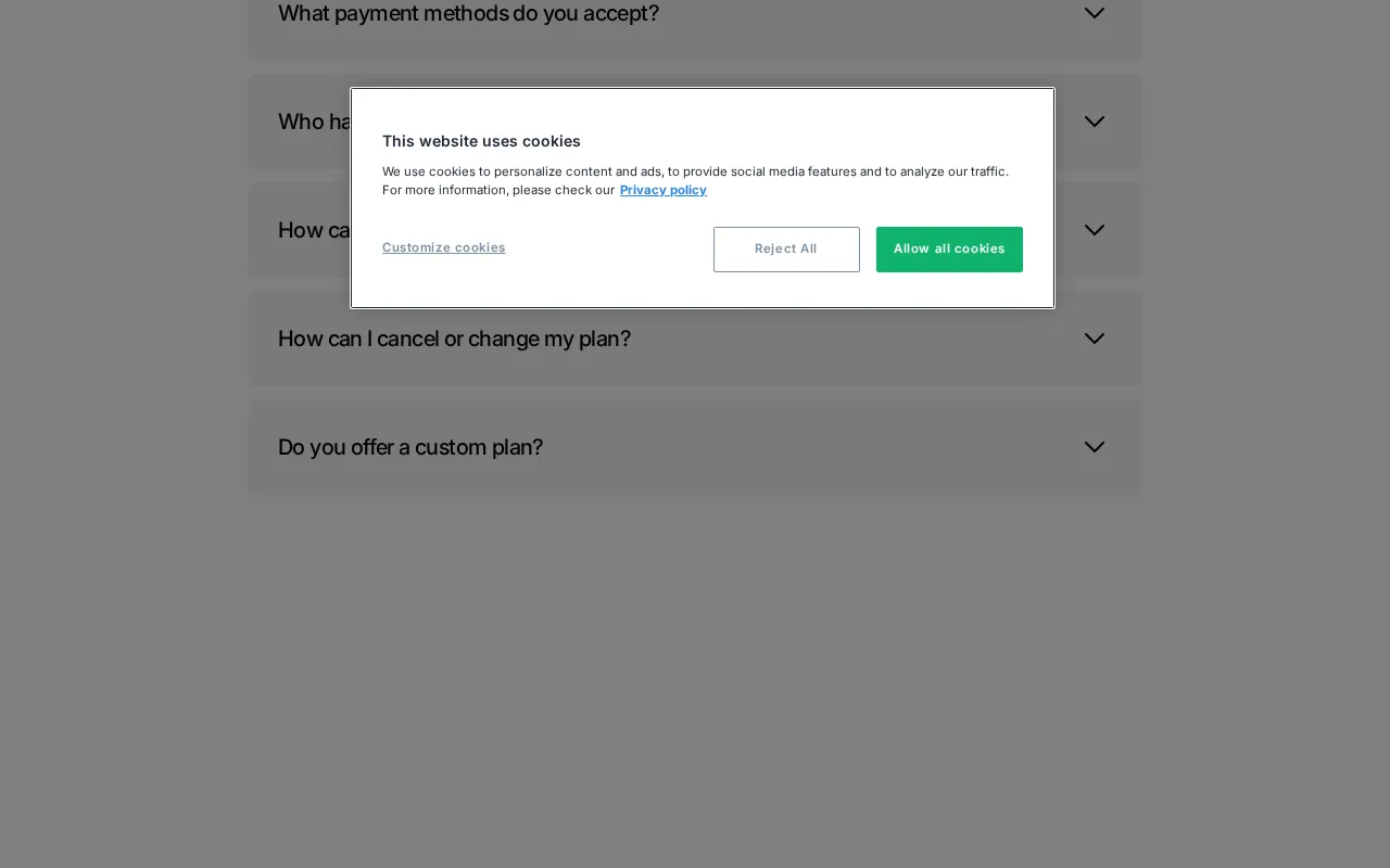 chatbeat — pricing page
