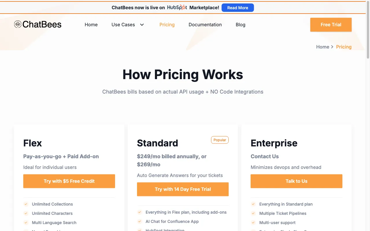 ChatBees.AI — pricing page