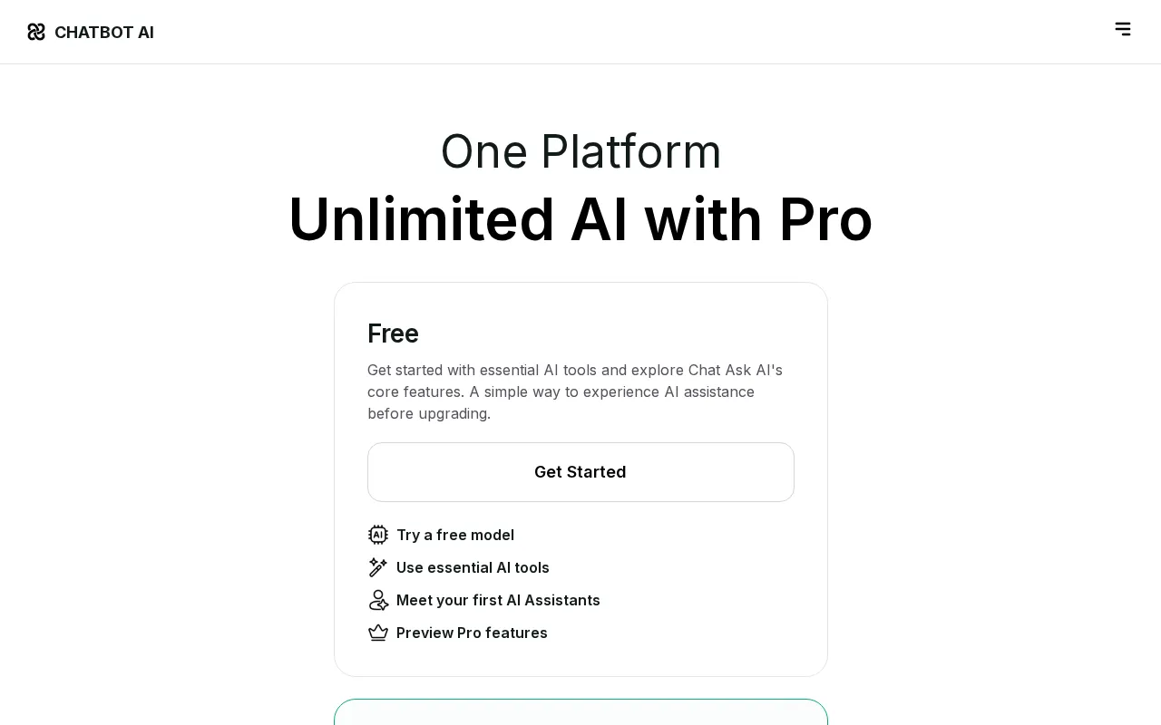 Chatbotai — pricing page