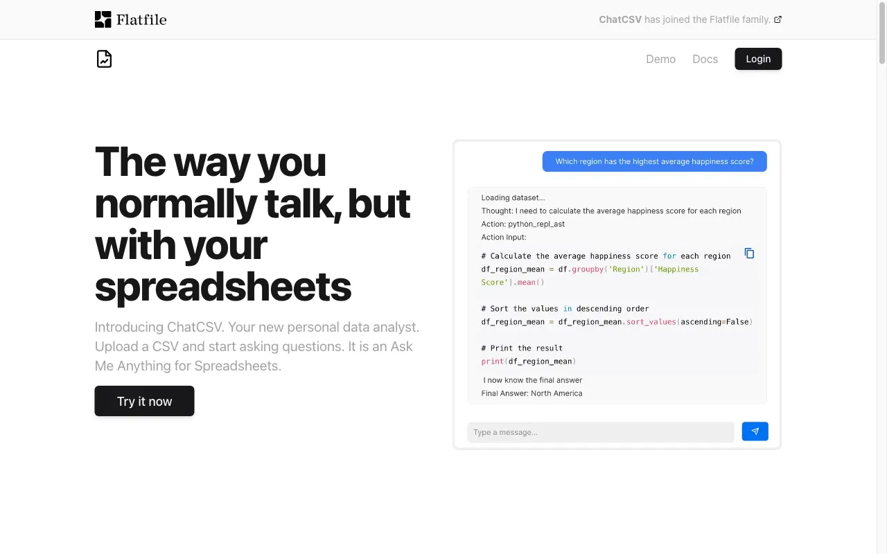ChatCSV — preview screenshot