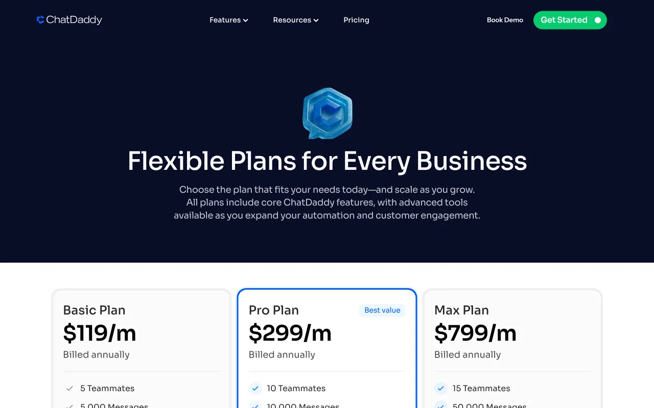 ChatDaddy — pricing page