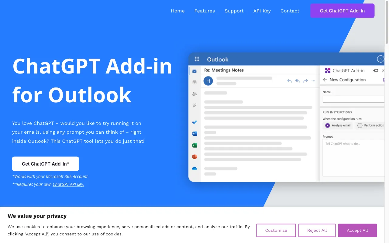 ChatGPT Add-in for Outlook — preview screenshot