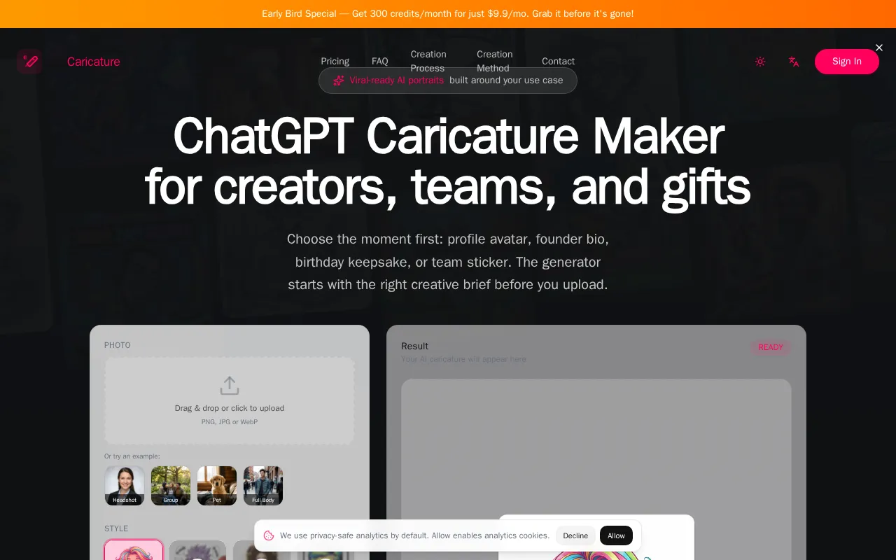 GPT Caricature — preview screenshot