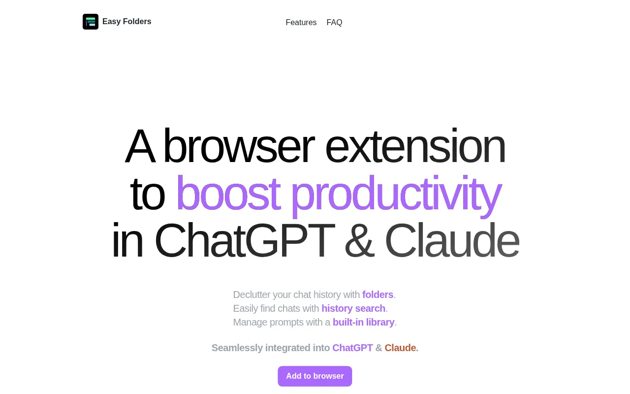 ChatGPT Easy Folders — preview screenshot