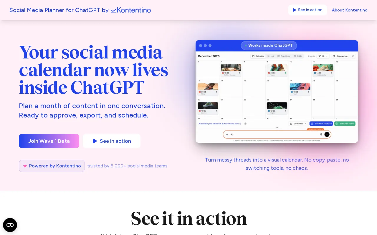 Social Media Planner for ChatGPT — preview screenshot