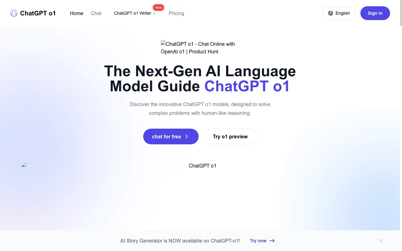 ChatGPT o1 — preview screenshot