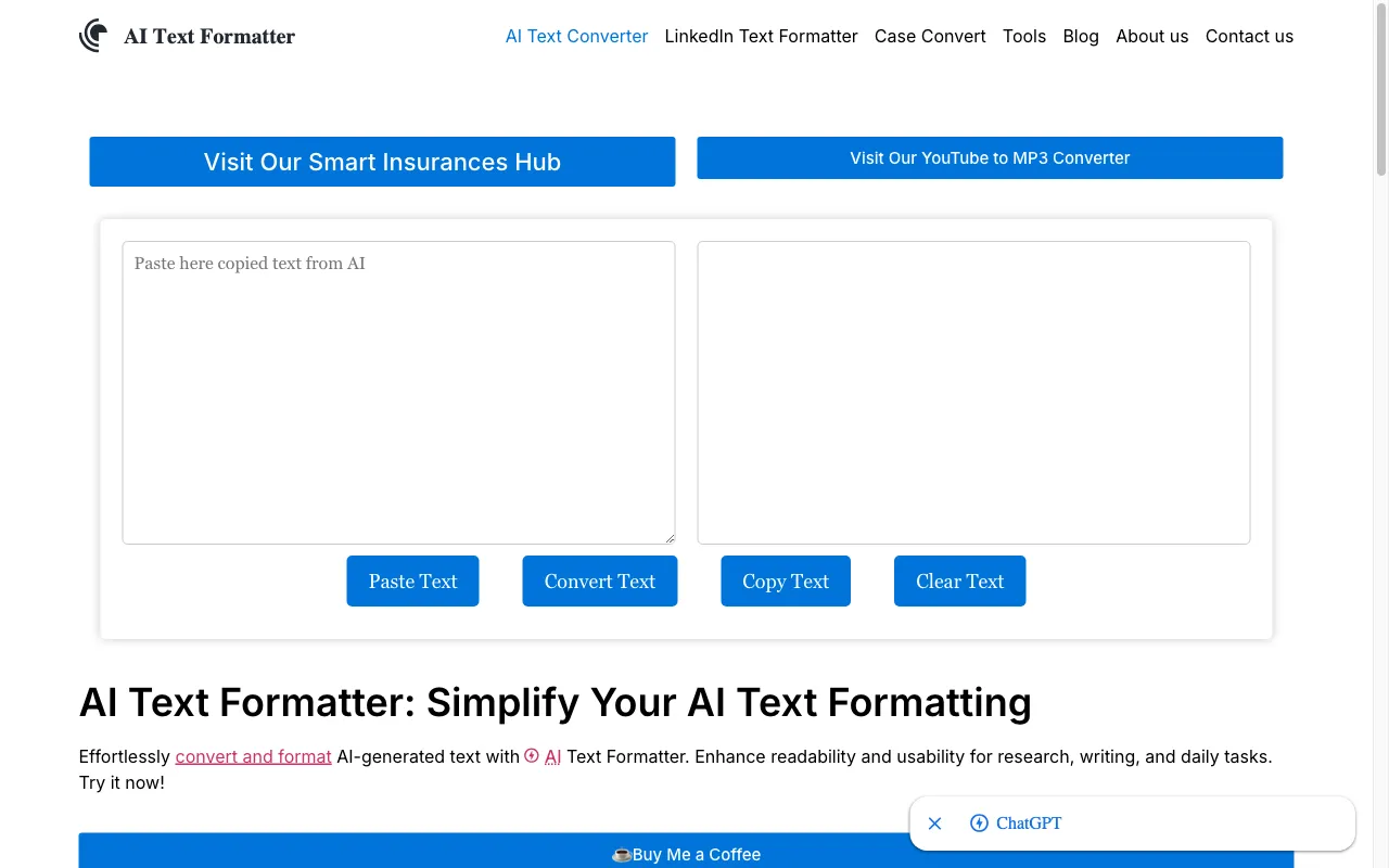 ChatGPT Text Formatter — preview screenshot