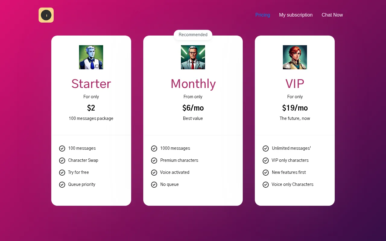 Chatshitgpt — pricing page