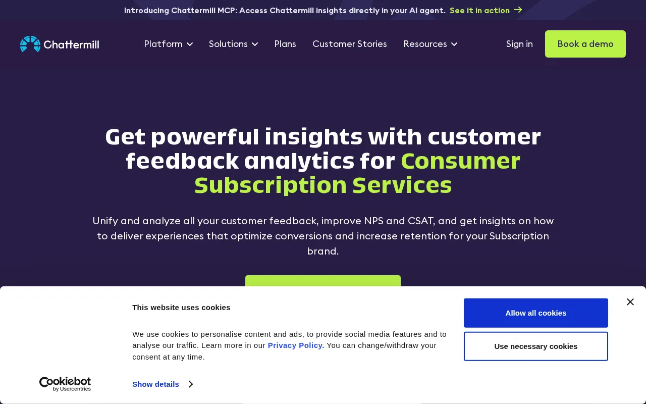 Chattermill — pricing page