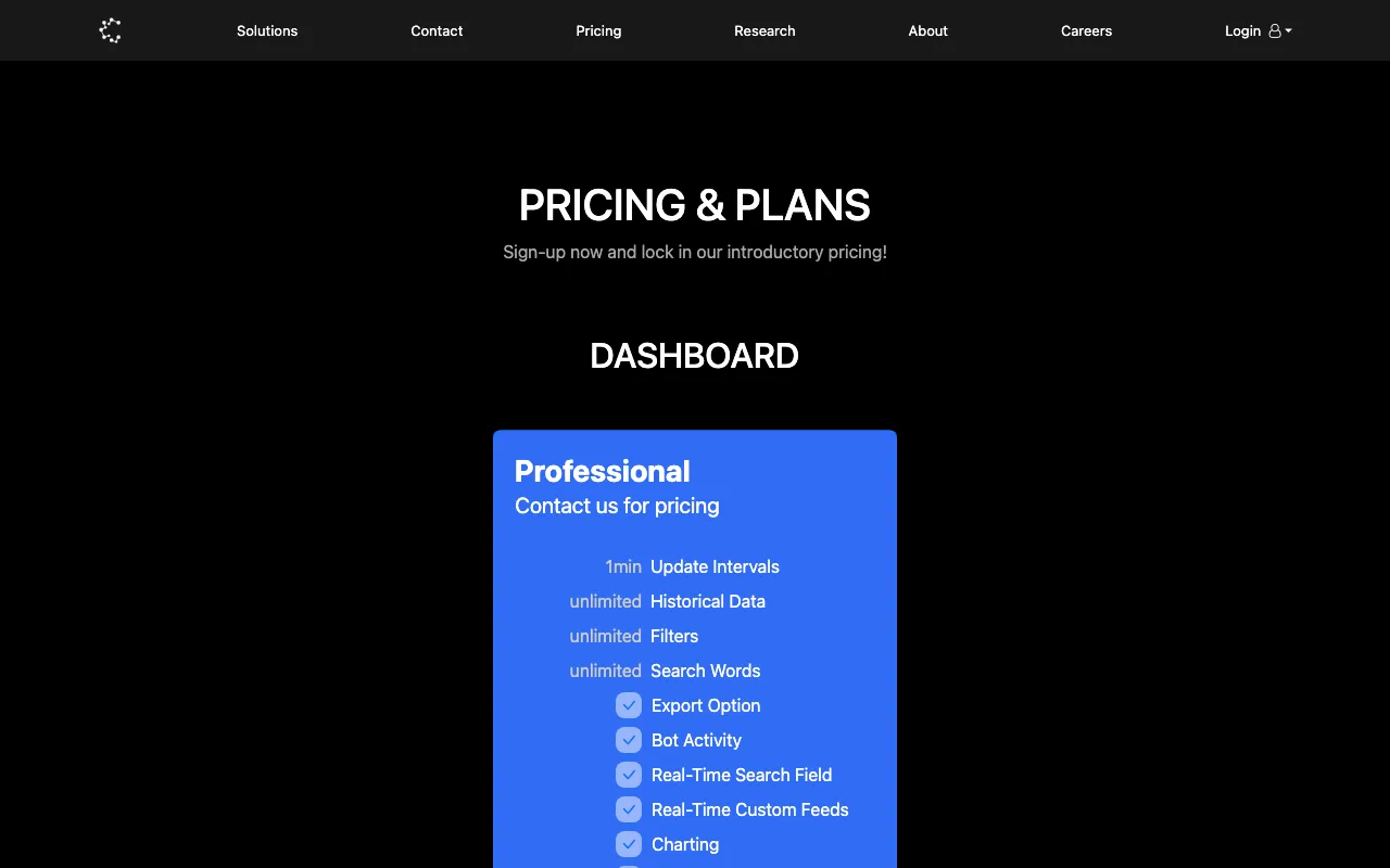 ChatterQuant — pricing page