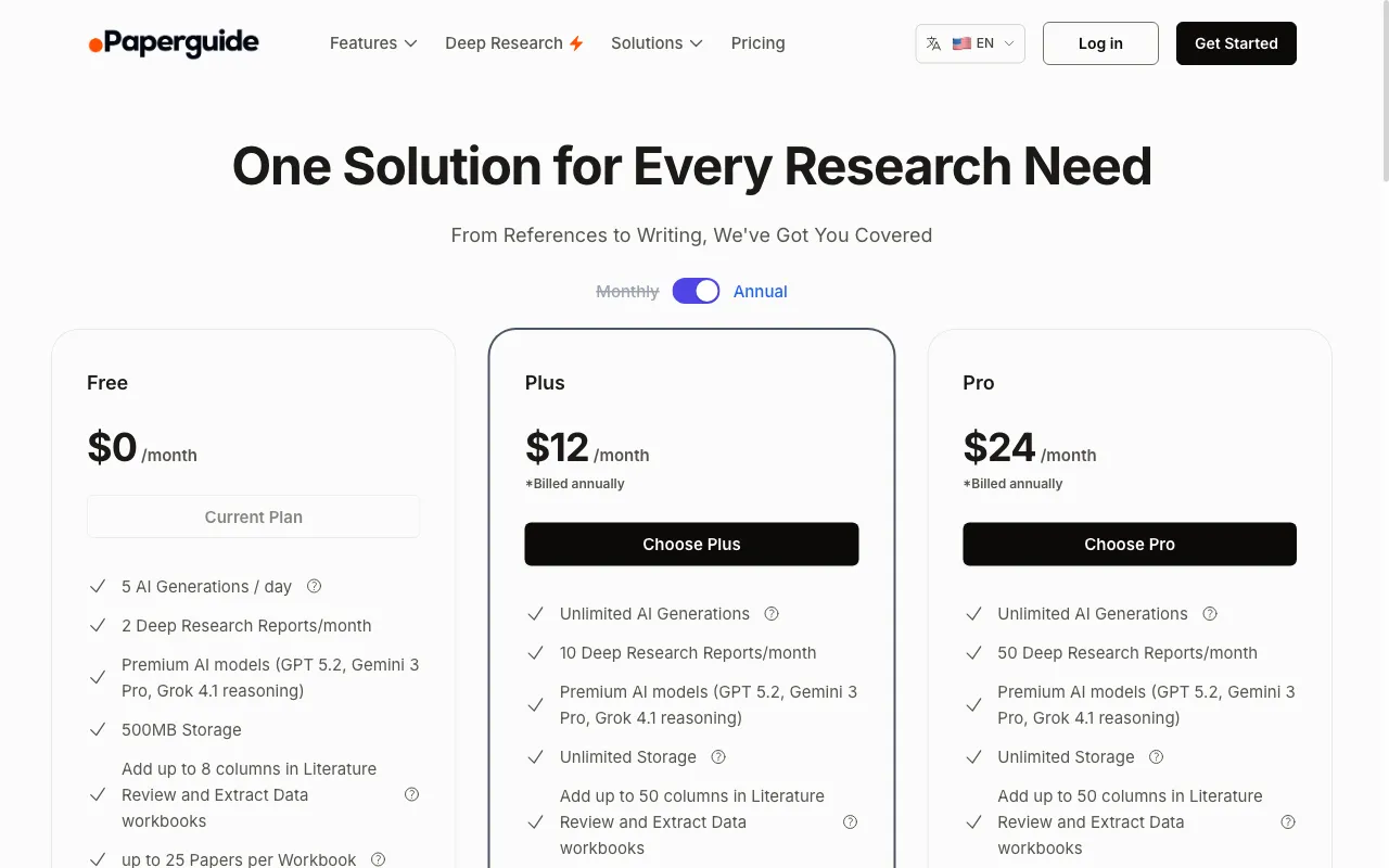 ChatWithPDF — pricing page