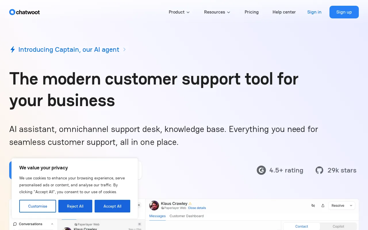 Chatwoot — preview screenshot