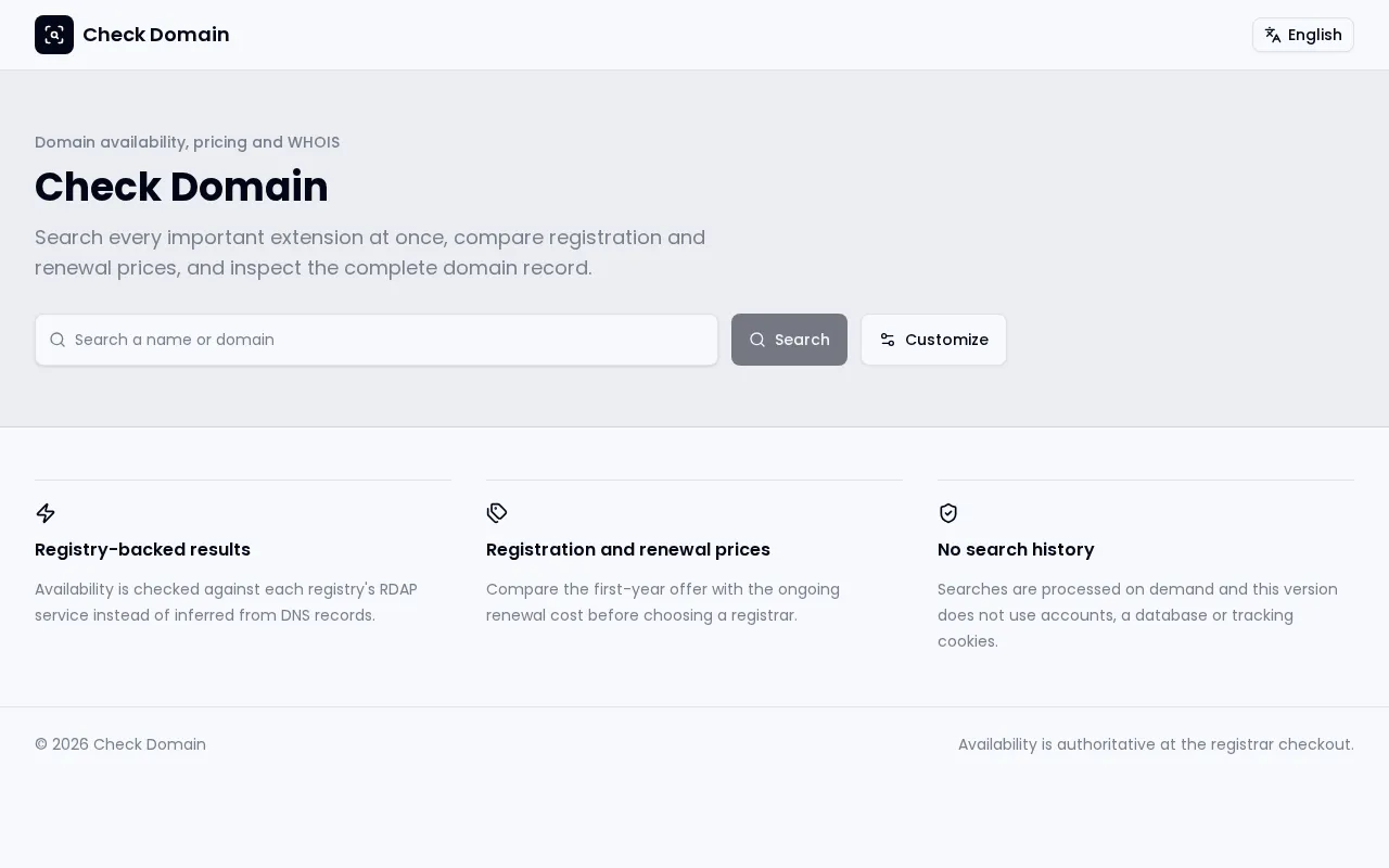 Check Domain — preview screenshot