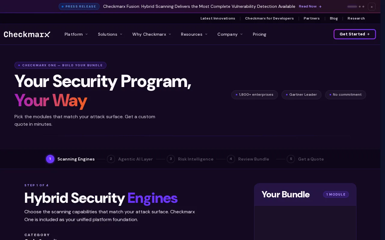 Checkmarx — pricing page