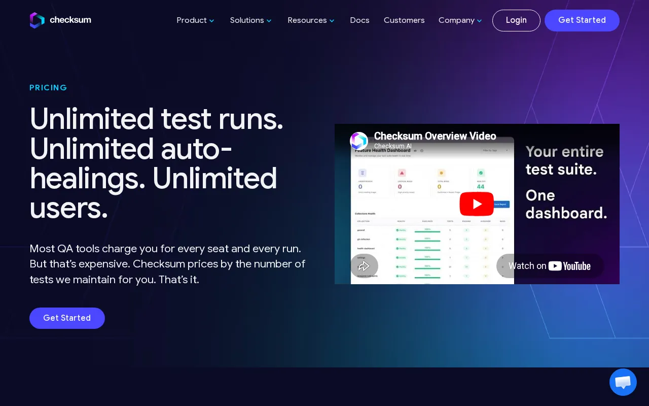Checksum — pricing page