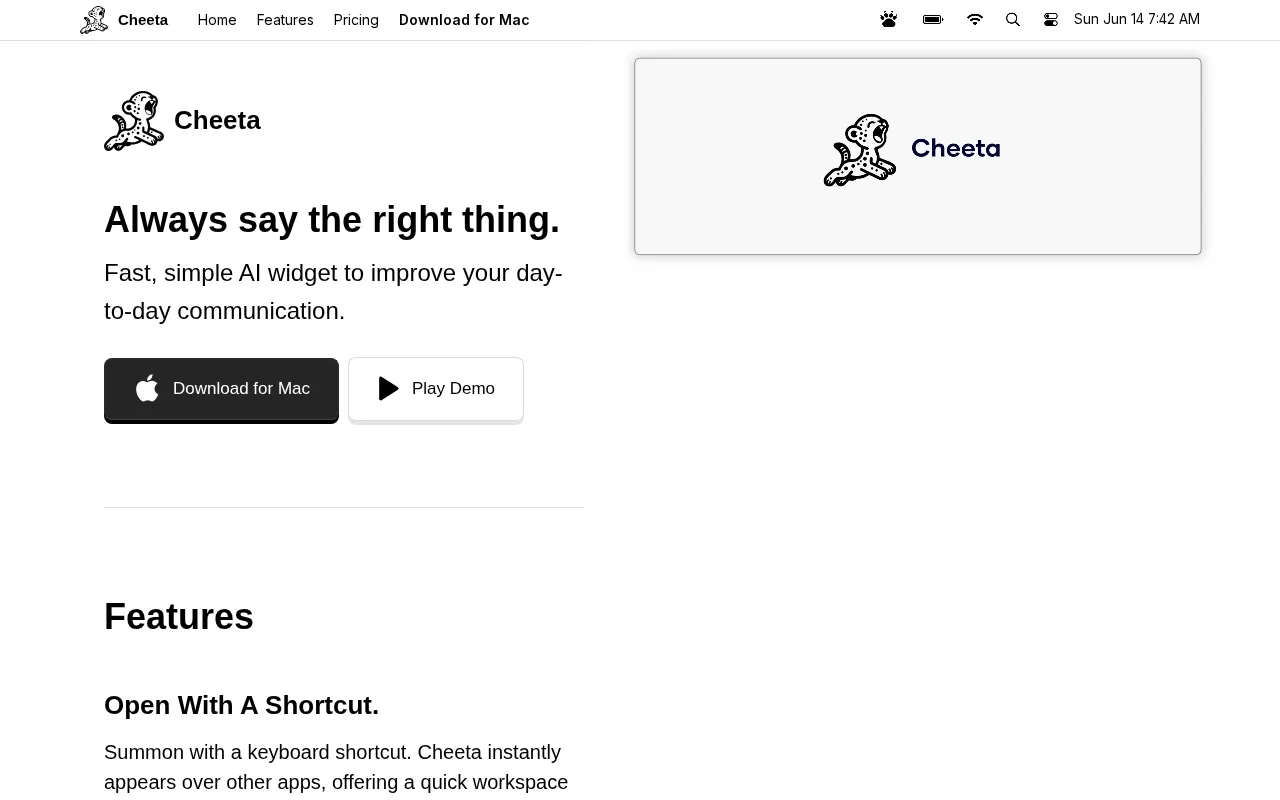Cheeta — preview screenshot