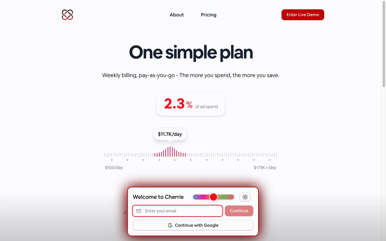 Cherrie — pricing page
