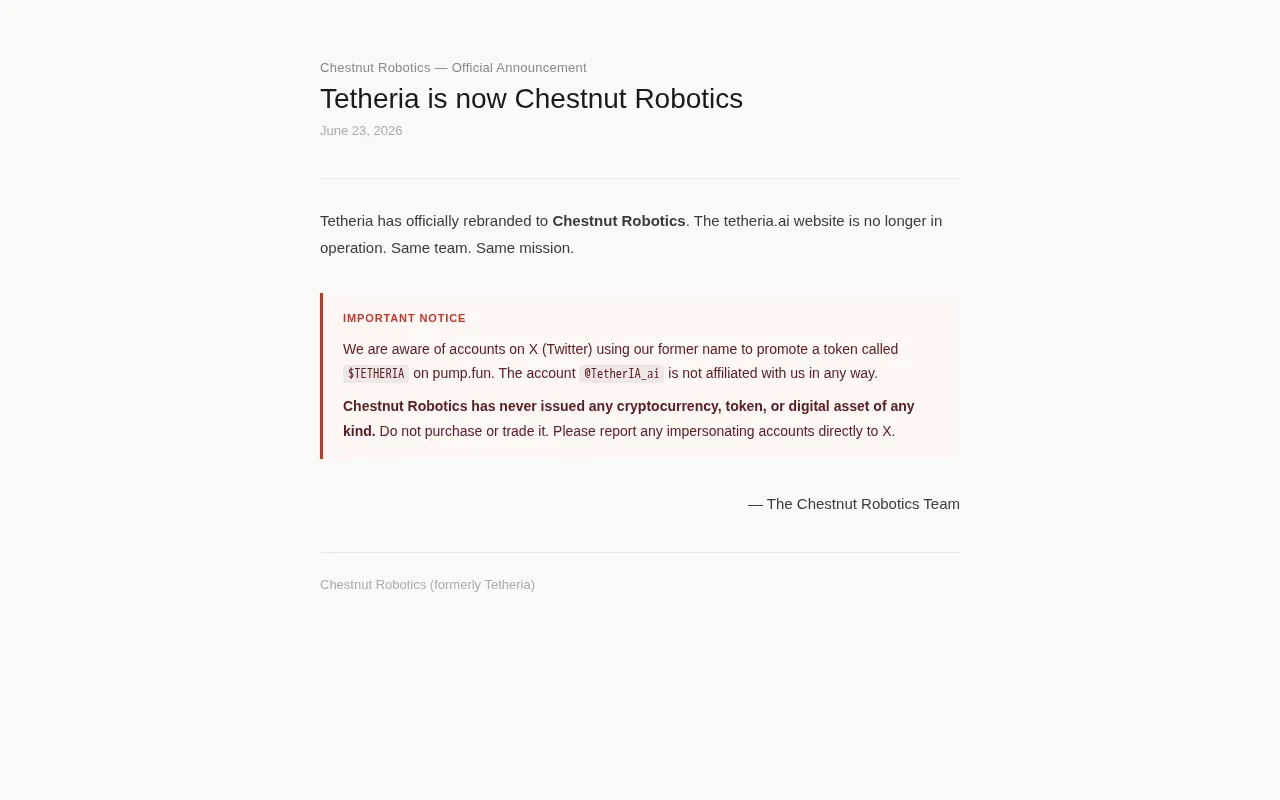 Chestnut Robotics — preview screenshot