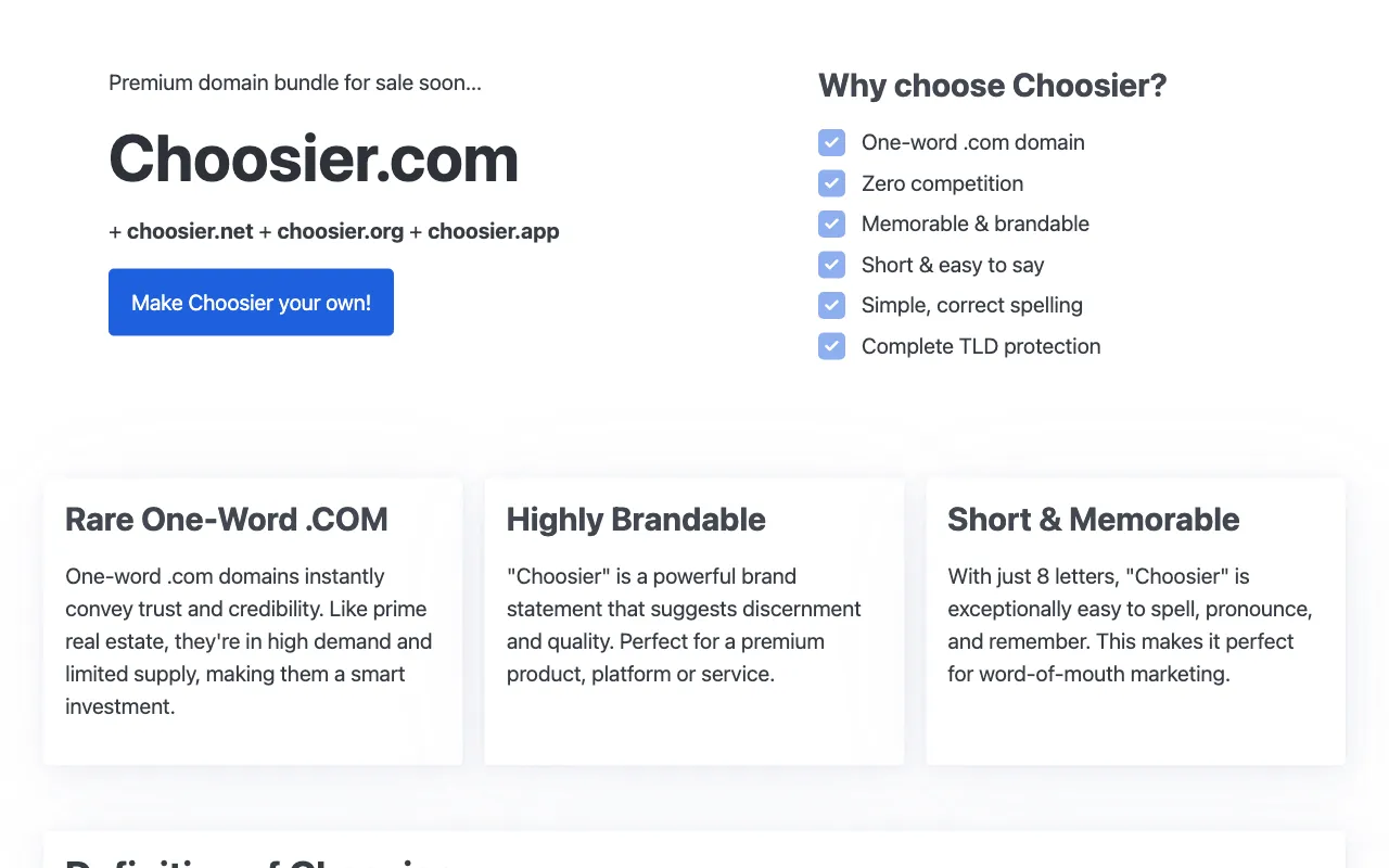 Choosier — preview screenshot