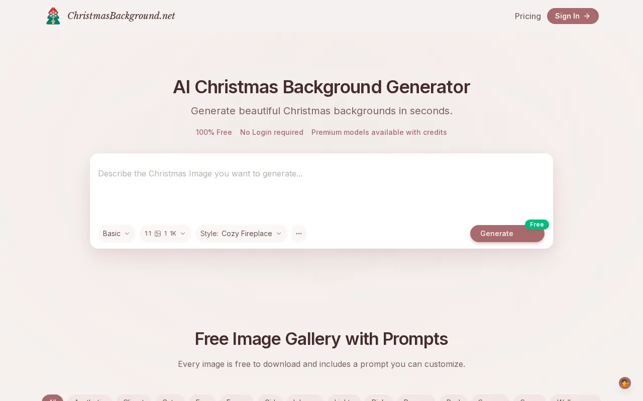 ChristmasBackground.net — preview screenshot