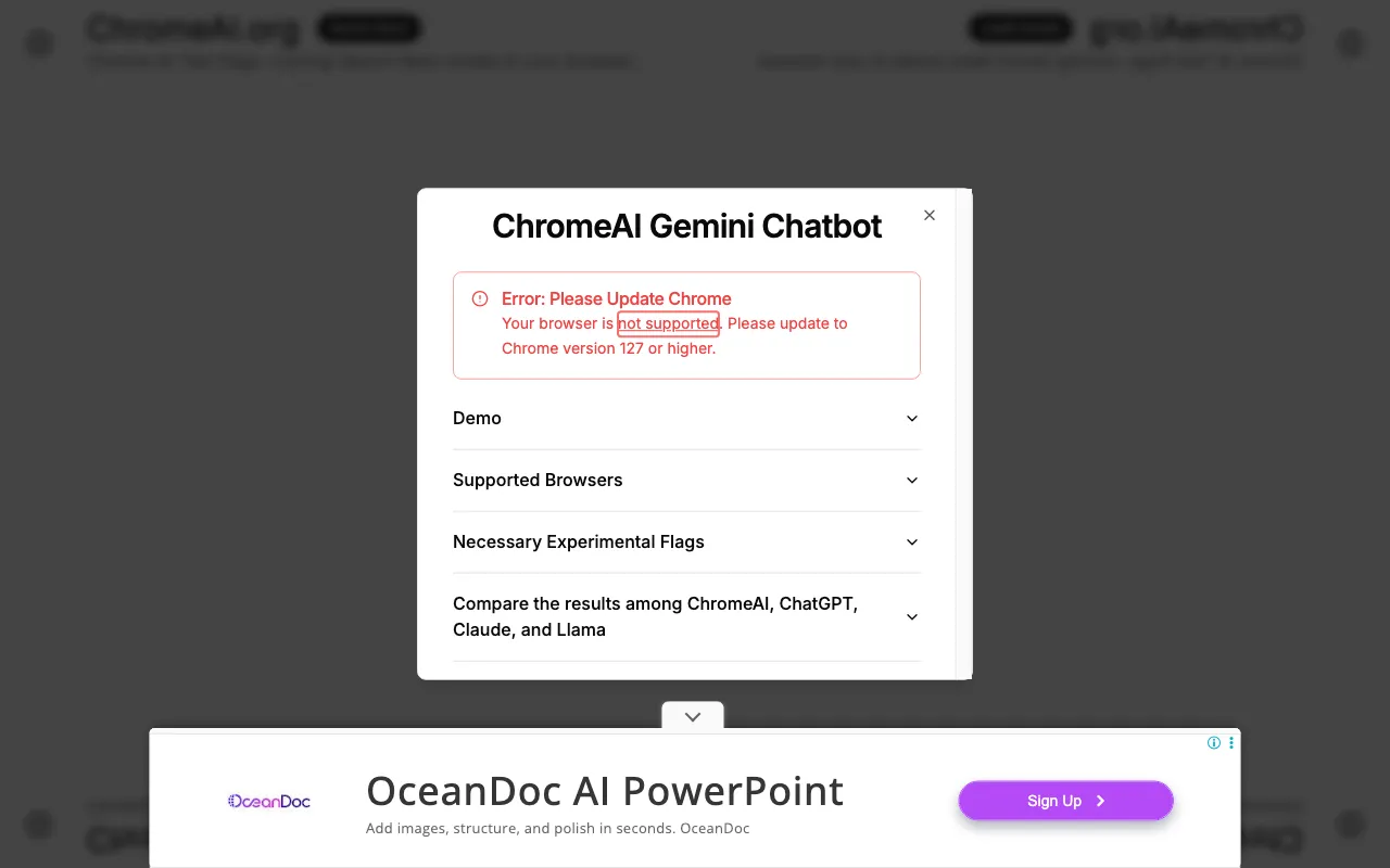 Chrome Built-In AI Gemini Nano Test Page — preview screenshot