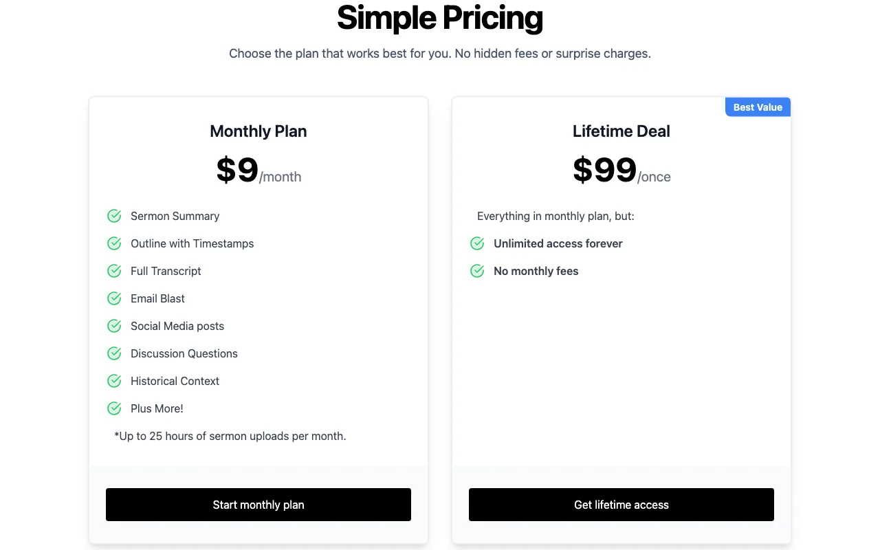 Church Loom — pricing page