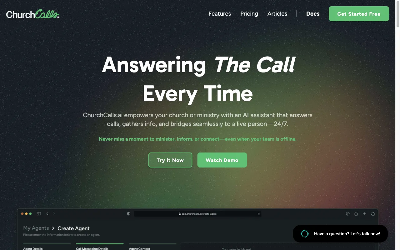 ChurchCalls.ai — preview screenshot