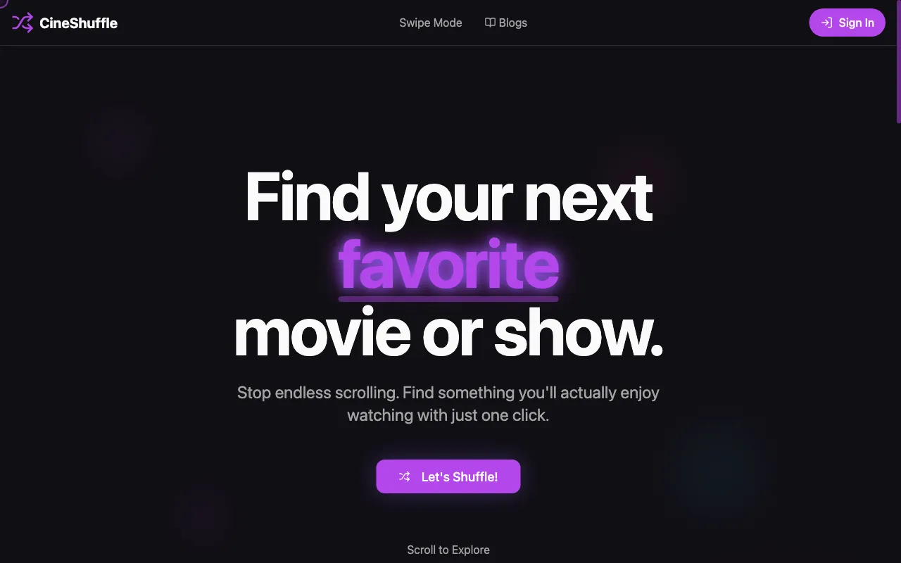 CineShuffle — preview screenshot